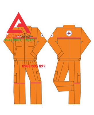 Đồng phục bảo hộ lao động kỹ sư công nhân điện lực vải kaki màu cam (Mẫu mới) - 193